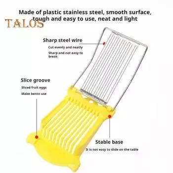 Картофельная яйцерезка Easy Press Пищевая ломтерезка Luncheon Meat Cutter с 14 проволоками из нержавеющей стали Сырорезка для мягких фруктов Тофу Фрукты дракона красный