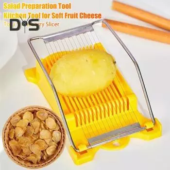 Картофельная яйцерезка Easy Press Пищевая ломтерезка Luncheon Meat Cutter с 14 проволоками из нержавеющей стали Сырорезка для мягких фруктов Тофу Фрукты дракона белый