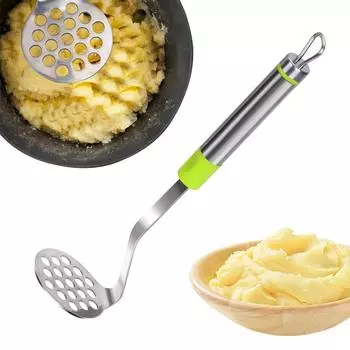 Картофельное пюре, толкушка из нержавеющей стали, толкушка для картофеля, нескользящая ручка, ручная толкушка для картофеля, кухонный инструмент для картофеля зелёный