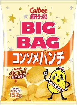Картофельные чипсы Calbee Big Bag Consomme Punch 152 г x 12 пакетов Большая вместимость Plenty Party Snacks Snacks