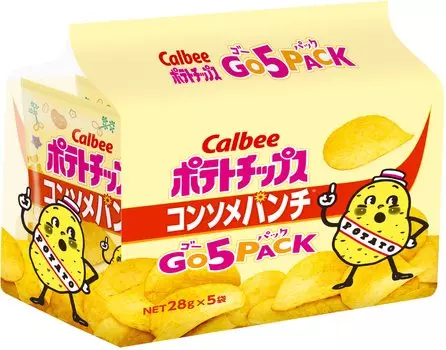 Картофельные чипсы Calbee Consomme Punch Go 5 упаковок 140 г x 8 пакетов [Картофельные чипсы]