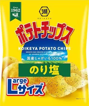 Картофельные чипсы Koikeya большого размера с солью Nori 126 г x 12 пакетов. Выгодная оптовая закупка.