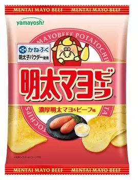 Картофельные чипсы Yamayoshi Confectionery Mentai Mayo Beef 47 г x 12 пакетиков