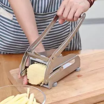 Картофельный нож из нержавеющей стали для нарезки соломкой - ручная овощерезка для картофеля фри и картофеля соломкой, кухонные гаджеты серебряный