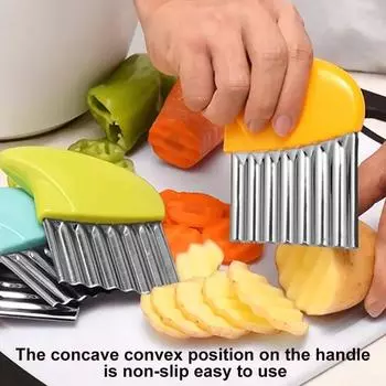 Картофельный резак, машина для приготовления картофеля фри, волнистый нож из нержавеющей стали, измельчитель картофеля фри, кухонный нож, измельчитель, инструменты для приготовления картофеля фри