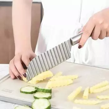 Картофельный слайсер из нержавеющей стали для нарезки чипсов, теста, картофеля, нож с волнистым лезвием, овощечистка, фрукты, кухонные принадлежности, кухонные ножи