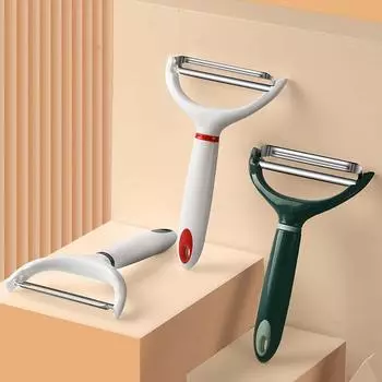 Картофелечистка Кухонный гаджет Слайсер Терка для овощей Терка для капусты Фрукточистка Измельчитель огурцов red&white-double blade