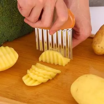 Картофелерезка из нержавеющей стали, овощерезка для картофеля фри, противоскользящая ручка, нарезка помидоров и огурцов жёлтый