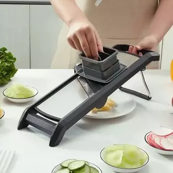 Картофелерезка с пластиковым лезвием из нержавеющей стали, многофункциональное лезвие с возможностью свободного переключения, идеальный инструмент для фруктов и овощей зелёный