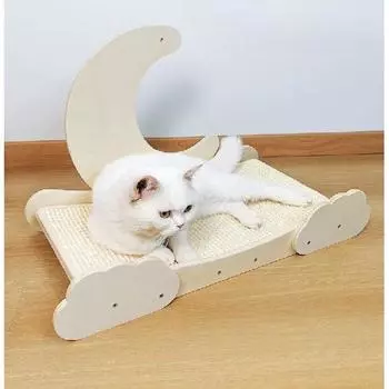 Картонная когтеточка для кошек Lunar Cat, когтеточка для кошек с подвесным шариком, картонная когтеточка для кошек премиум-класса 60*34*37.5cm