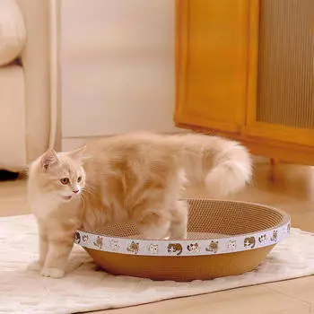 Картонная кошачья когтеточка с гофрированной бумагой для лежака для кошек в помещении 57 cm
