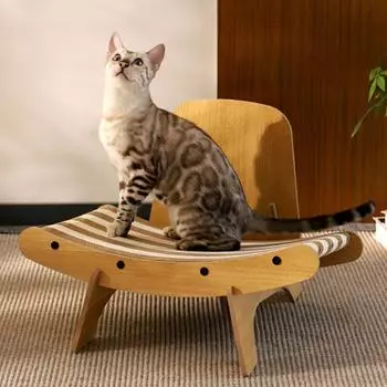 Картонная кошачья когтеточка с рамой из цельного дерева более долговечна, кресло для отдыха с кошачьей мебелью, когтеточки для домашних кошек маленького и среднего размера. 50*39*35cm