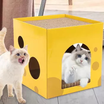 Картонная мебель для кошачьих царапаний с интерактивным дизайном 30x30x30cm