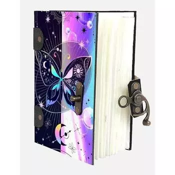 Картонный дневник ручной работы с пряжкой, блокнот, альбом для рисования, личные дневники для мужчин и женщин (200 неразрешенных страниц) 7 x 5 Inch разноцветный