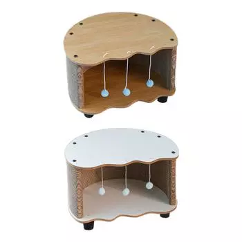 Картонный домик для кошки, домашний декор, многоцелевая износостойкая игрушка-когтеточка белый