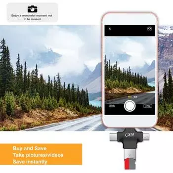 Картридер 4 в Smart Speed Transmission Play Plug And 1 Многофункциональный Mirco/Type-C Usb Картридер чёрный