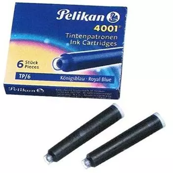 Картридж для перьевой ручки Pelikan, 6 шт., цвет 4001, королевский синий, тип TP-6