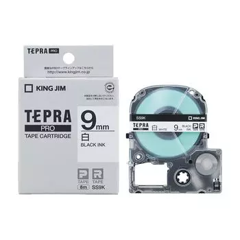 Картридж с лентой King Jim Tepra PRO 1 шт. 9 мм белые буквы длина 8 м SS9K [подлинный] Этикетка/черный
