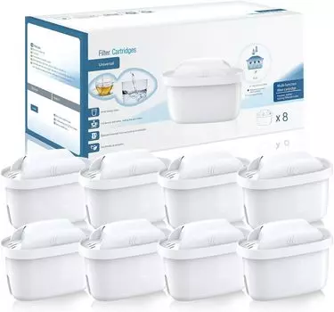 Картридж Suke для очистителя воды Brita сменный фильтрующий картридж для воды High Set of 8 Pot, [BRITA MAXTRA] очиститель, удаление, [Продукт]