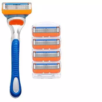 Картриджи для бритвы Картриджи для бритвы Бритва 5 слоев сменных головок Подходит для 5 лезвий Proglid Proshield Straight Shaver Сменные кассеты 1handle+4blades