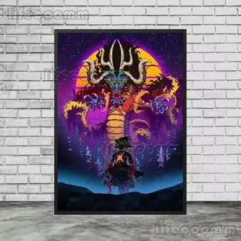 Kartun Jepang Anime Matahari Terbenam Seni Dinding Kanvas Lukisan Gambar Dinding untuk Ruang Tamu Poster Cetakan Dekorasi Rumah Tanpa Bingkai No Frame 21*30cm