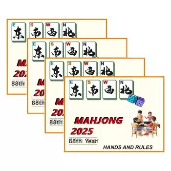 Карты для маджонга 2025 - Большой размер - 4 шт. One Size