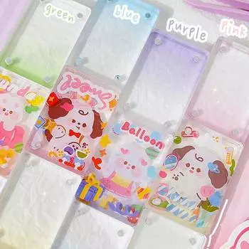 Карты Кирпичи Утолщенные Магнитные Присоски Место Фотографии Градиент Цвета Продолговатая Форма DIY Картинки Прозрачные Прозрачные Фото Орнамент Студенты Подарок розовый