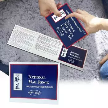 Карты маджонга 2022, карты маджонга стандартного размера, карты маджонга 2022 года с крупным шрифтом, официальные руки и правила синий