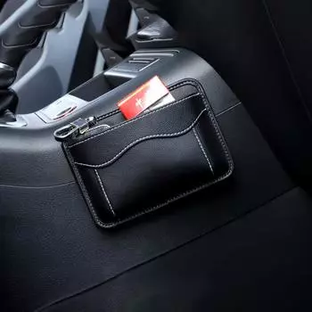 Карты Мобильный телефон Коллекционирование Липкий мешок PU Кожаный Уборка Уборка Автомобильный Ящик Для Хранения Автомобильный Чехол Сумки Органайзер Аксессуары для Интерьера Black