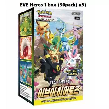 Карты покемонов Eevee Heroes Booster Box s6a, 30 упаковок * 5 карт, меч и щит, корейский EVE HEROES