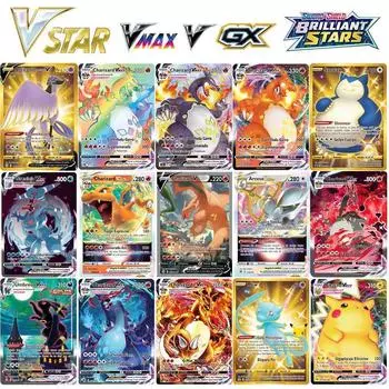 Карты покемонов Shining VSTAR GX EX VMAX MEGA TAG TEAM Energy Trainer Чаризард Пикачу Редкая коллекция Battle Коллекционная карточная игра Детские игрушки Подарок