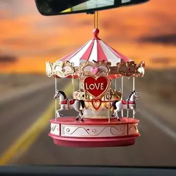 Карусель Рождественское Украшение 2D Плоский Акриловый Подвесной Карусель Подвесное Украшение Рождественской Елки для Домашнего Декора розовый