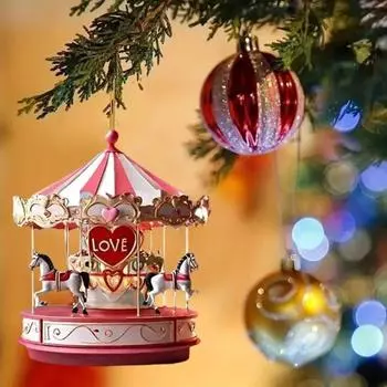 Карусель Рождественское Украшение 2D Плоский Акриловый Подвесной Карусель Подвесное Украшение Рождественской Елки для Домашнего Декора розовый