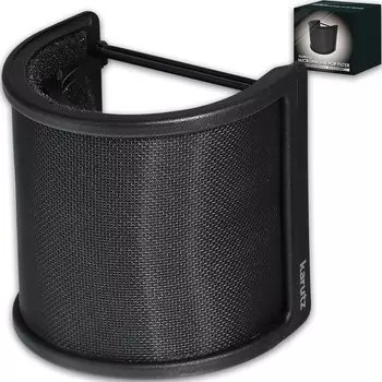 karutz Поп-фильтр для микрофона Защита для профессионального микрофона Отражающий фильтр Предотвращение шума Поп-блокатор Черный [Под контролем певца]