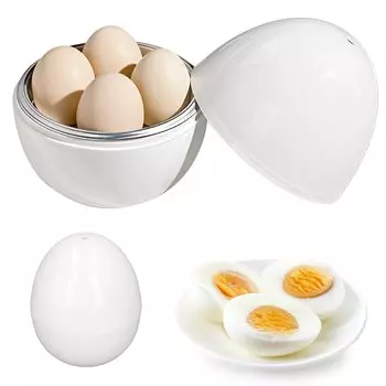 kasanidika Яйцеварка на 4 персоны Яйцеварка Яйцеварка Легкое приготовление в микроволновке Яйцеварка для микроволновки Готовит вареные яйца Яйца вкрутую белый