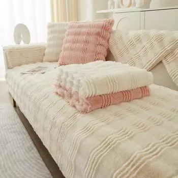 Кашемировая зимняя утолщенная флисовая подушка для дивана с кроликом, нескользящая подушка, простая современная полностью покрытая ткань 70*70cm