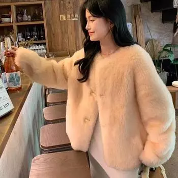 Кашемировое пальто женское Bazaar пальто из натуральной шерсти ягненка женское Haining мех интегрированный мех зима S