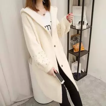 Кашемировое женское пальто из искусственного меха, мягкая осенняя короткая теплая куртка, женское пушистое пальто One Size бежевый