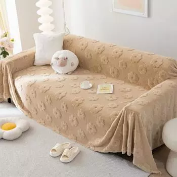 Кашемировый чехол для дивана с кроликом, полотенце, зимнее утолщенное полностью покрытое одеяло, плюшевая подушка для дивана, чехол для дивана 180*130cm