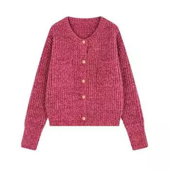 Кашемировый, небольшой, ароматный, стильный вязаный кардиган, осень-зима, новый стиль, легкий, роскошный, ленивый, толстый, мягкий, клейкий свитер, куртка One size