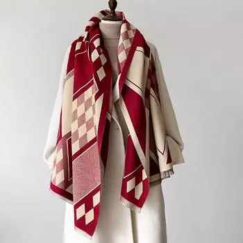 Кашемировый шарф для женщин, роскошный дизайн, клетчатая пашмина, женские шали и накидки, буфанда, эшарп, пончо, офисный палантин