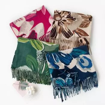 Кашемировый шарф с принтом чернил в национальном стиле, женский солнцезащитный крем, кондиционер, шаль, мода, тонкий воротник для поездок на работу 70*172cm