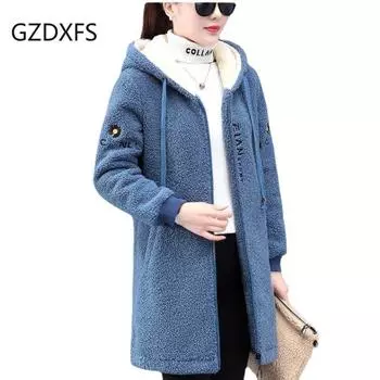 Кашемировый свитер из ягненка, новое зимнее утолщенное пальто средней длины L арбуз красный