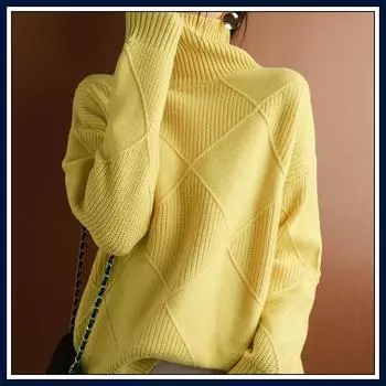 Кашемировый свитер, водолазка, пуловер, свитер для женщин, большие размеры, вязаные свитера, джемперы, мягкий белый, черный свитер One Size чёрный