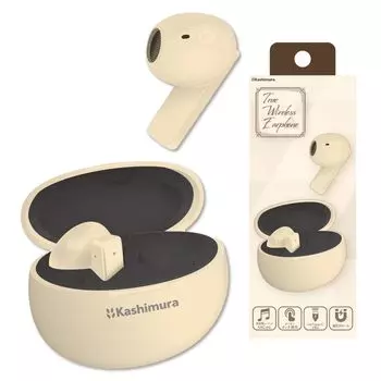 Кашимура 3 милых пастельных Наслаждайтесь отличным звуком с легкостью на каждый день Полностью беспроводное стерео пастельных цветов! использование. наушники, бежевые, NBL-133 бежевый