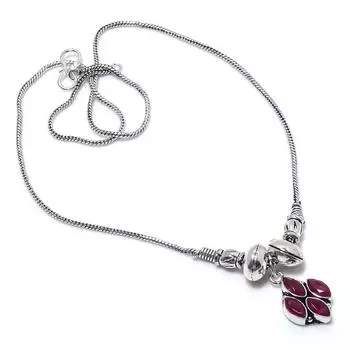 Кашмир Руби(Смоделированный) Рождественский подарок с драгоценными камнями, колье ручной работы, 18 дюймов, S7u29