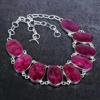 Кашмирский рубин натуральный драгоценный камень 925 пробы серебряное ювелирное ожерелье 18 j1e05