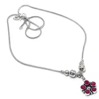 Кашмирский рубин натуральный драгоценный камень ручной работы рождественский подарок ожерелье 18 O7D20