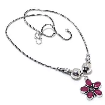 Кашмирский рубин натуральный драгоценный камень ручной работы рождественский подарок ожерелье 18 дюймов F3k37