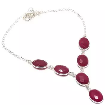 Кашмирский рубин натуральный драгоценный камень ручной работы рождественский подарок ожерелье 18 дюймов Y5t66